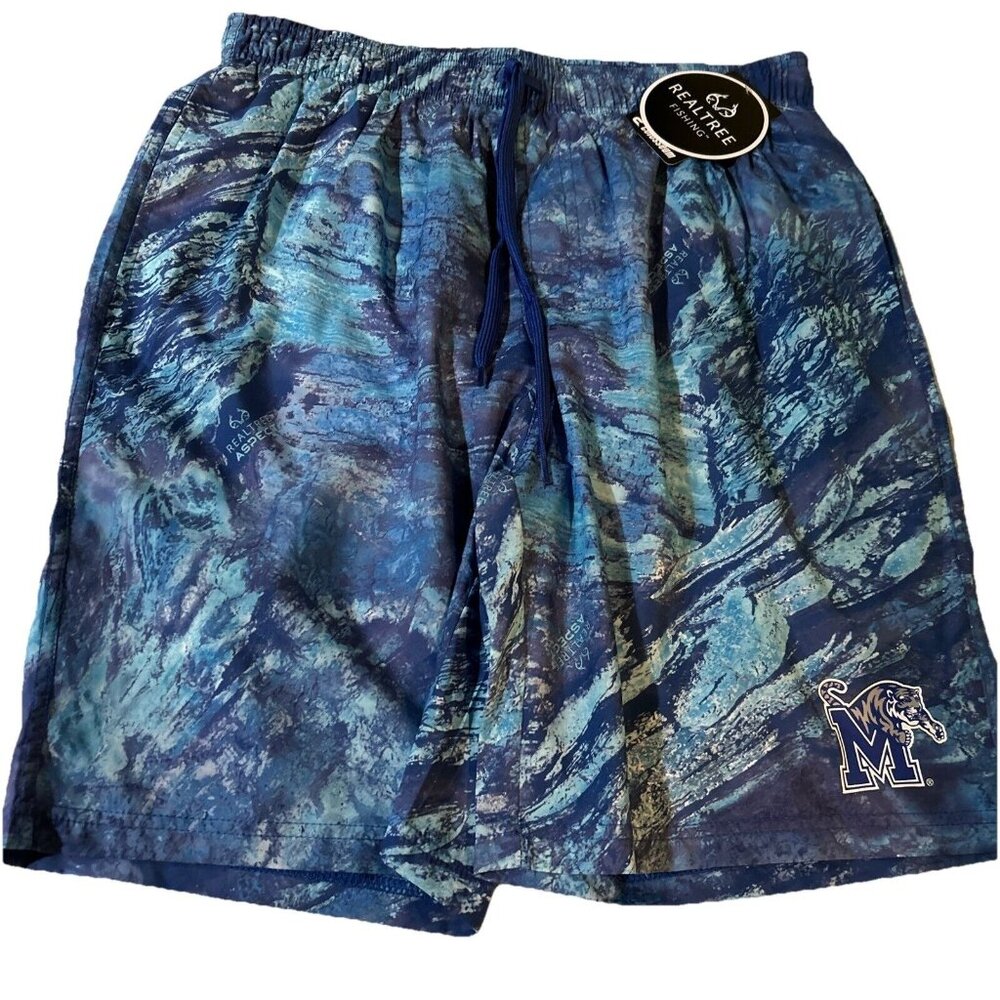 Memphis Tigers Colosseum RealTree Fishing Blue Athletic Shorts Mens L